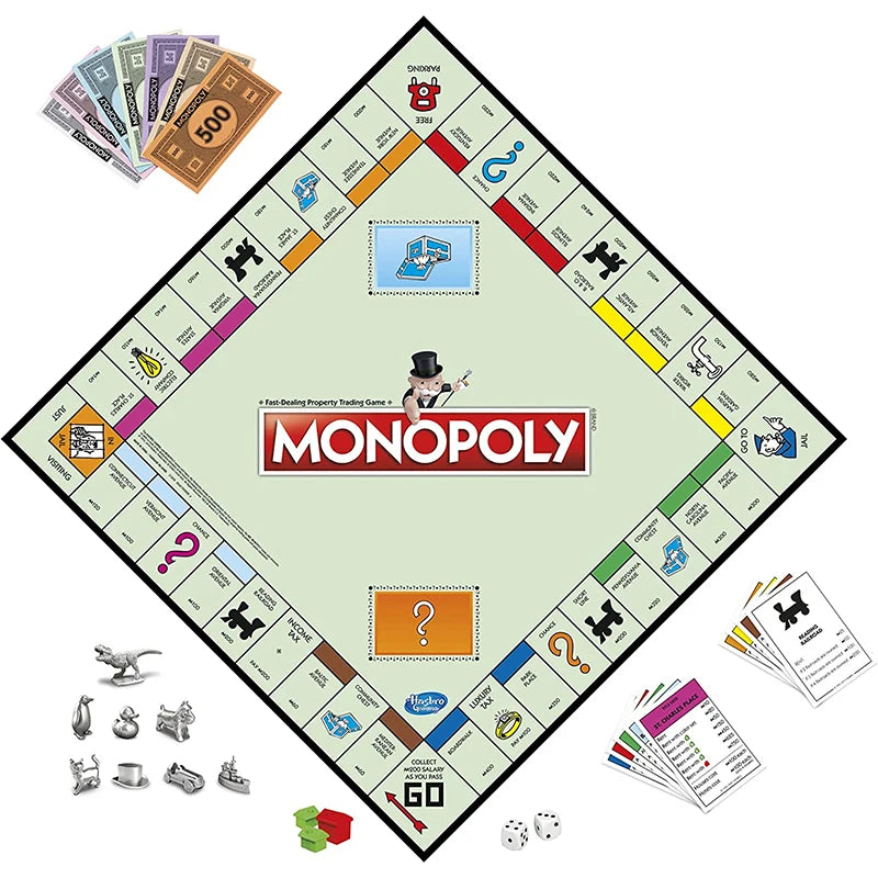 Hasbro Real Estate Tycoon Monopoly Monopoly Tabletop Game Classic Edition C1009 Ages 8 and Up 2-6 Players Entertainment