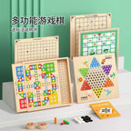 Multifunctional chessboard, flying chess, backgammon, checkers, chess, twelve-in-one chess puzzle toy board game version