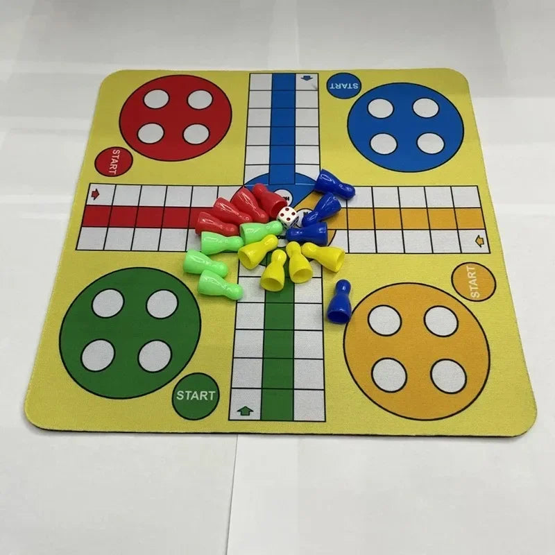 Plastic Flying Chess with Mouse Pad Chessboard 24cm A Set about 110g Family & Friends Entertainment Interactive Games