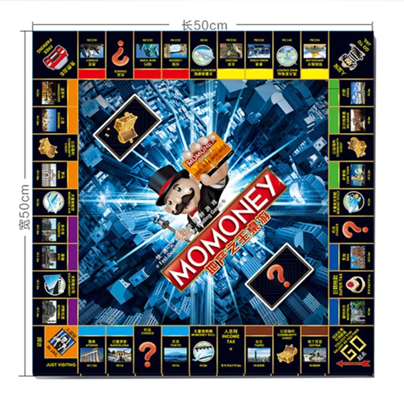 Family Party Fun Game Monopoly Board Games Real Estate King Deluxe Edition Large Adult Multiplayer Party Interactive Toy
