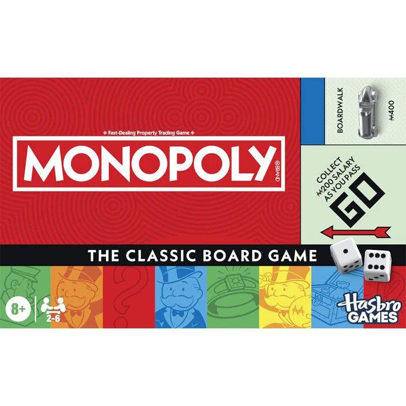 Hasbro Real Estate Tycoon Monopoly Board Game Classic Game with Storage Tray and Larger Tokens Family Games 8+