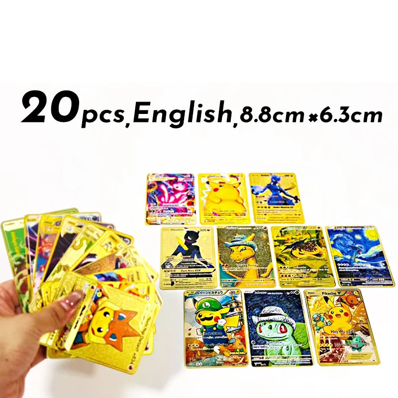 Anime Cartoon Pocket English Metal Card Mewtwo Vmax GX EX Series Arceus Charizard Raichu Collection Battle Cards Children's Gift